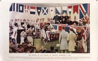 Painting - The signing of the Treaty of Waitangi.